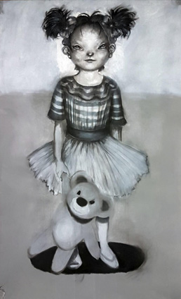 Vichr, Jakub. Dítě hybrid (pastel na kartonu). 200 x 130 cm. 2018